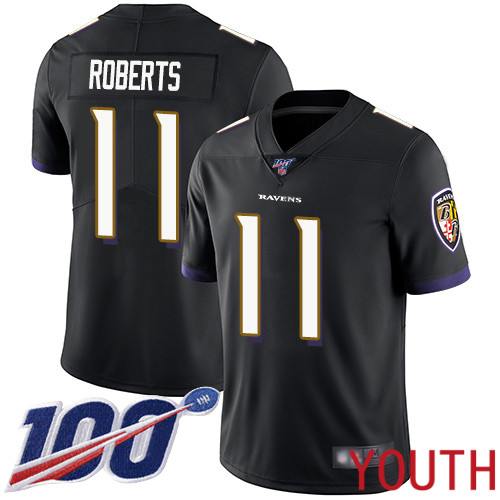 Baltimore Ravens Limited Black Youth Seth Roberts Alternate Jersey NFL Football #11 100th Season Vapor Untouchable